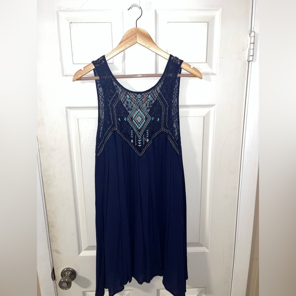 Blue tribal pattern dress